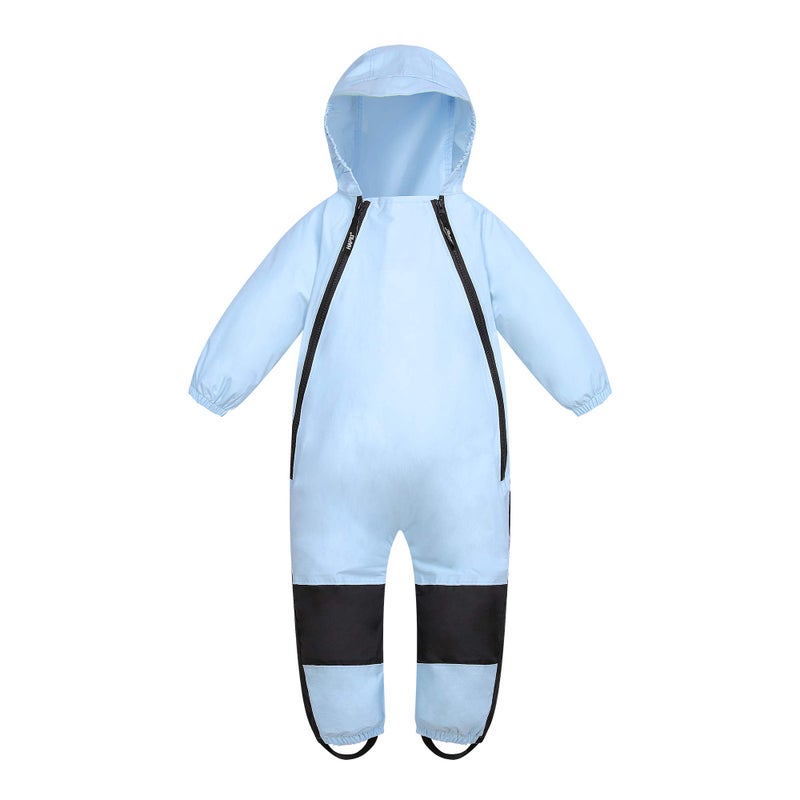HAPIU Kids Toddler Rain Suit Muddy Buddy Waterproof Coverall,Blue,12M,Original - Image 1